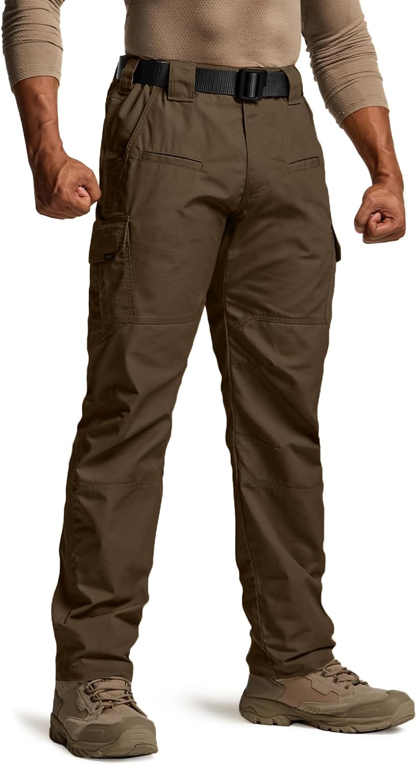 CQR Men's Tactical Pants, Water Resistant Ripstop Cargo Pants, Lightweight EDC Work Hiking Pants, Outdoor Apparel