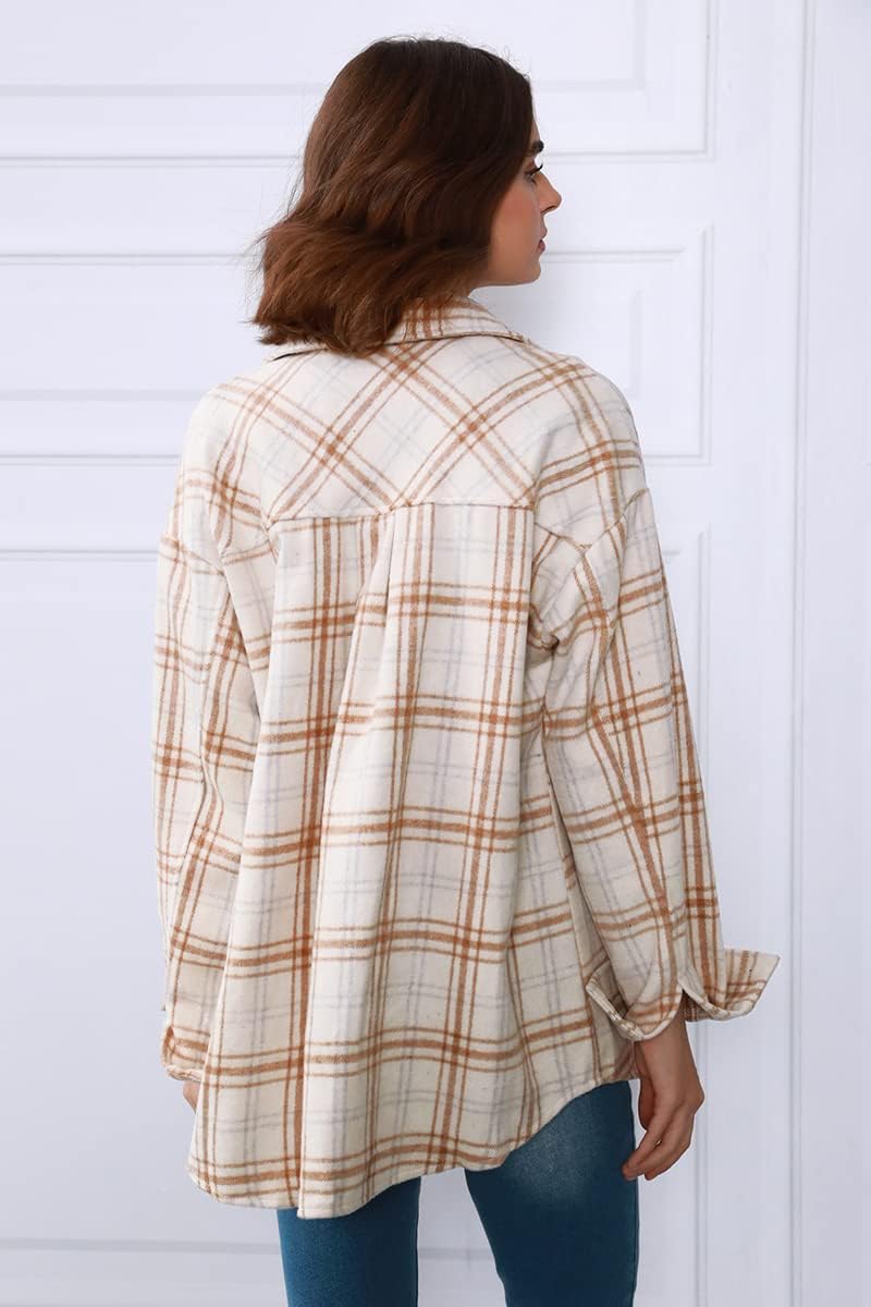 AUTOMET Shackets for Women Plaid Flannel Shirts