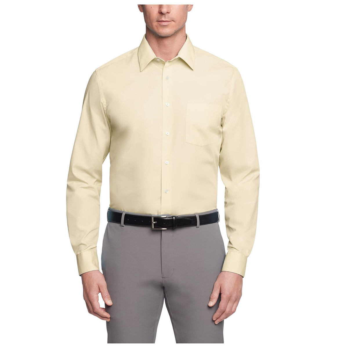 Van Heusen Mens Dress Shirt Regular Fit Poplin Solid