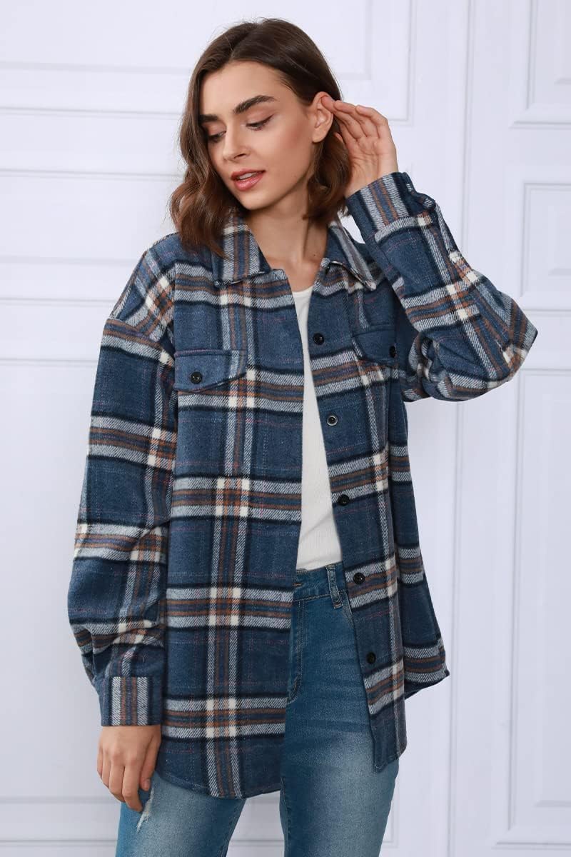 AUTOMET Shackets for Women Plaid Flannel Shirts