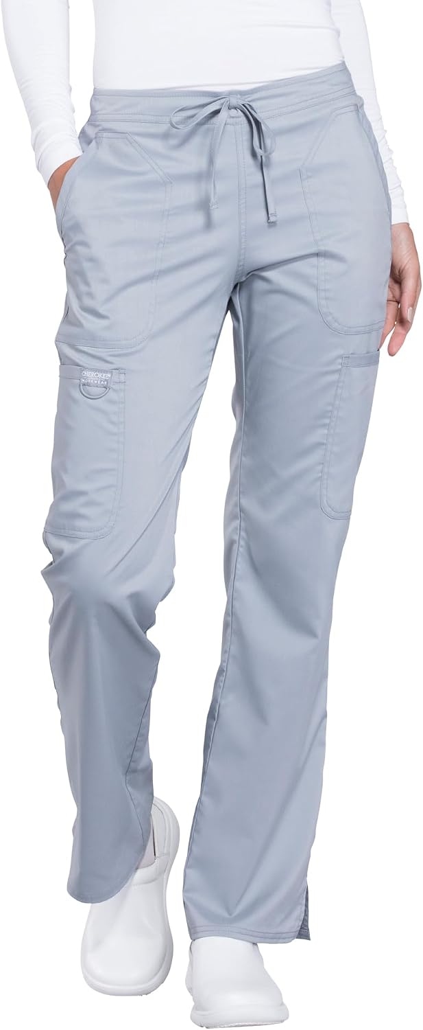 Cherokee WW Revolution Scrub Pants for Women Mid Rise Flare Pant 5 Pockets