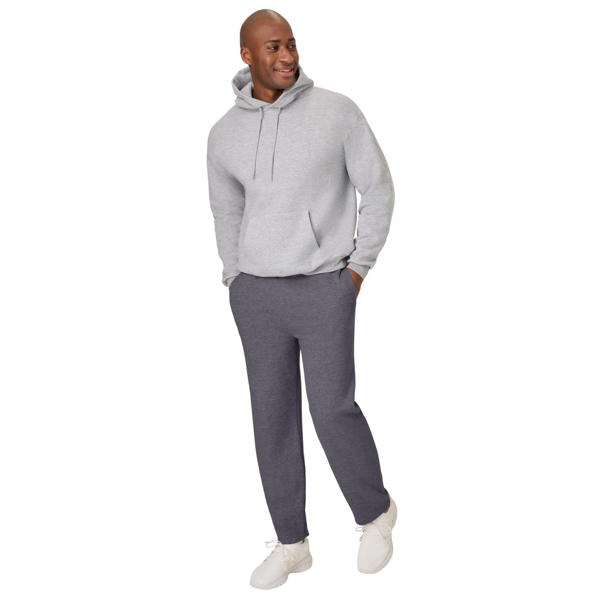 Hanes Men's EcoSmart Sweatpants, Athletic Lounge Pants with Pockets, Open Hem Bottom, Fleece Pants