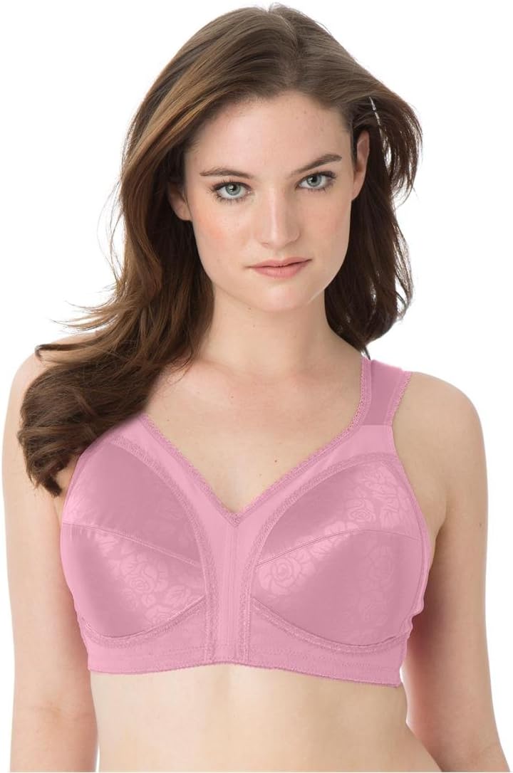 Playtex Women's Wireless Bra, 18 Hour Plus-Size Bras Available, Full Coverage, Smoothing, 4693, Single or 2-Pack