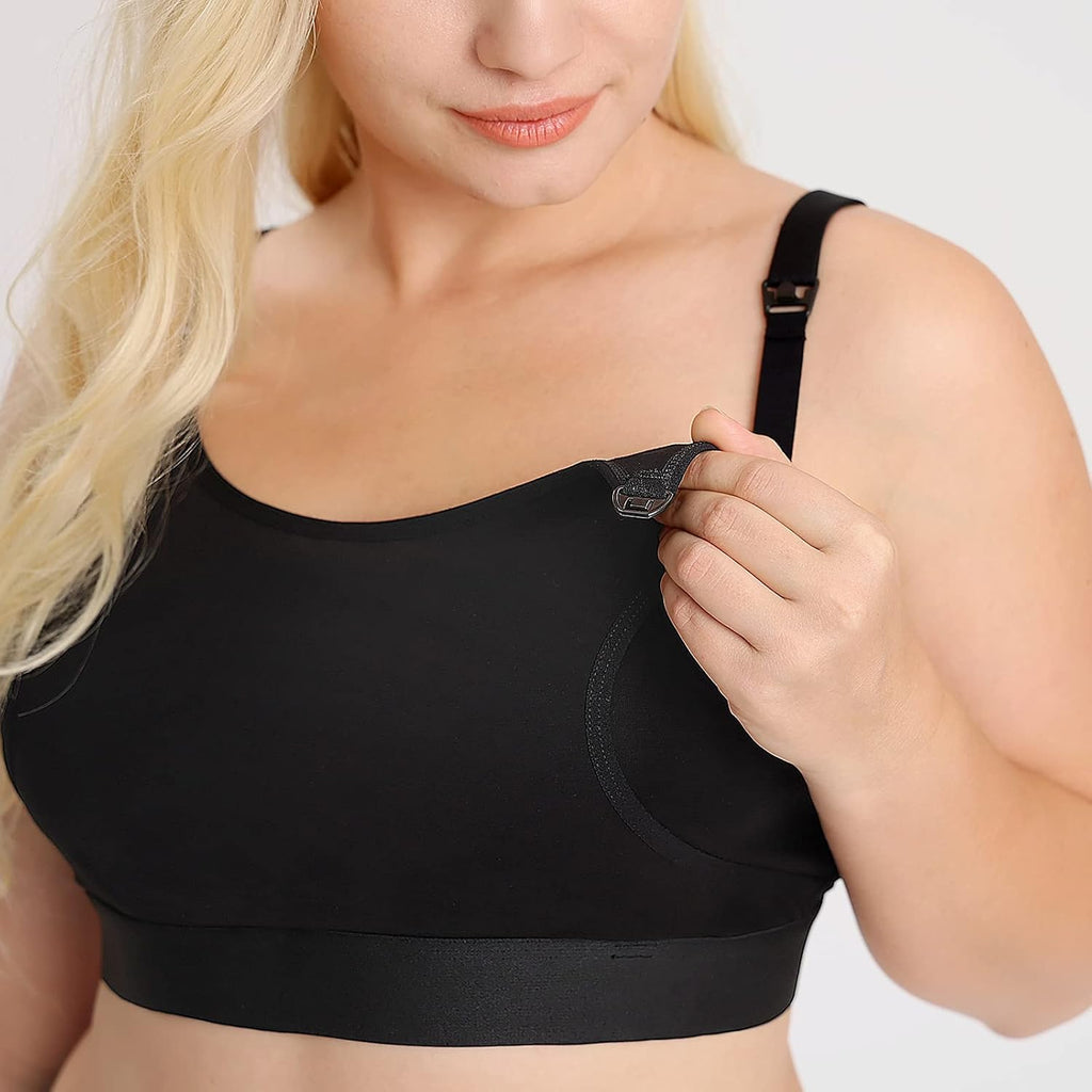 Momcozy Hands Free Pumping & Nursing Bra, Adjustable Cotton Breast Pump Bra