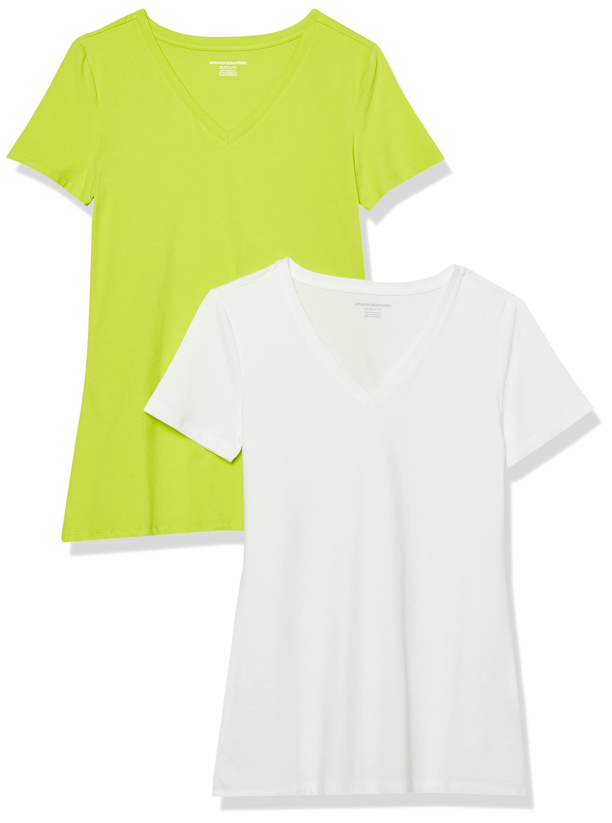 Amazon Essentials Women's Regular-Fit Short-Sleeve Crewneck T-Shirt, Cotton Modal Blend, Pack of 2