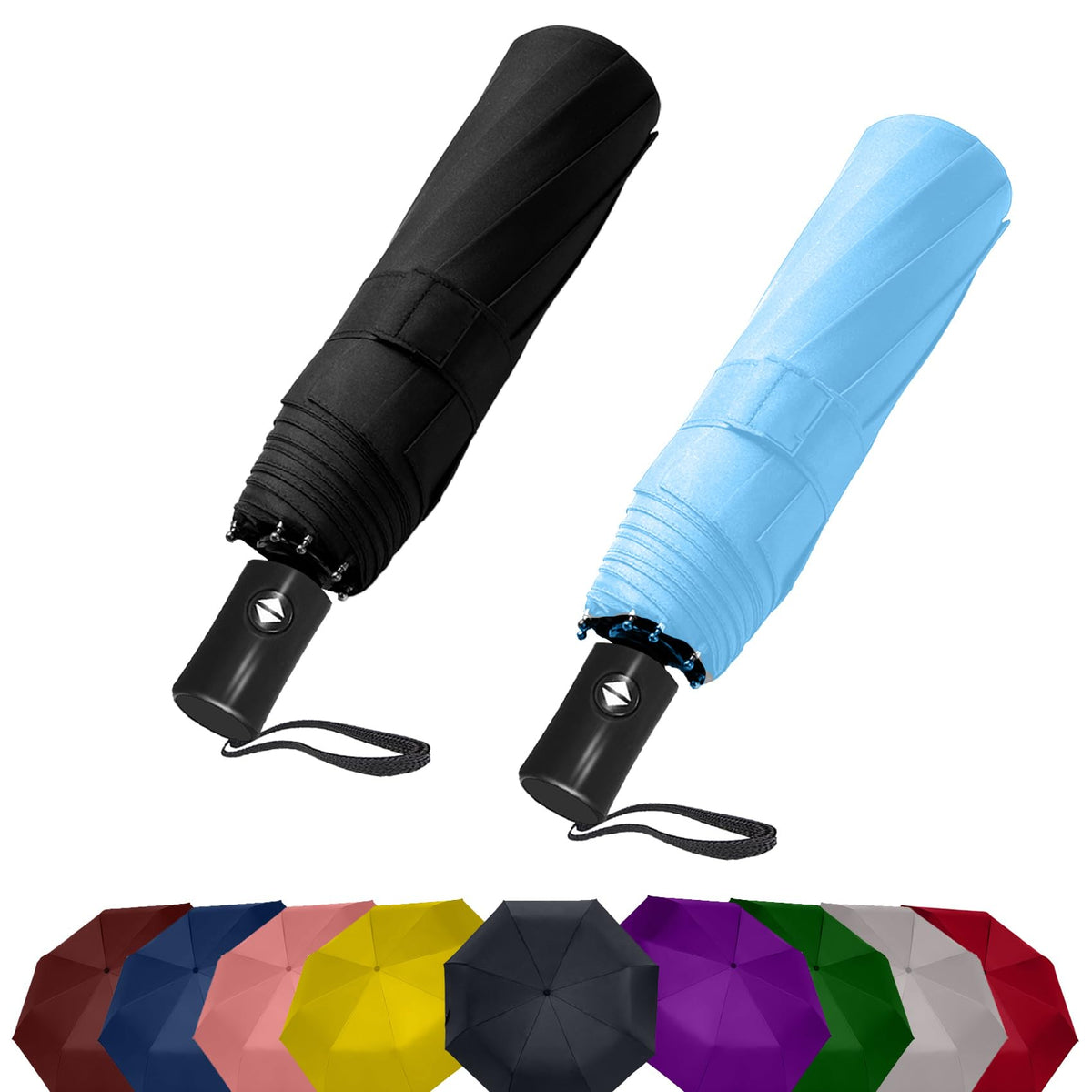 SIEPASA Windproof Travel Umbrella - Automatic Compact Folding Umbrella for Rain, Small Portable Windproof Umbrellas for Men Women and Teenagers (Navy Blue)