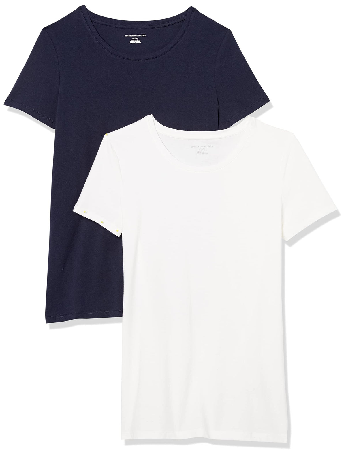 Amazon Essentials Women's Regular-Fit Short-Sleeve Crewneck T-Shirt, Cotton Modal Blend, Pack of 2