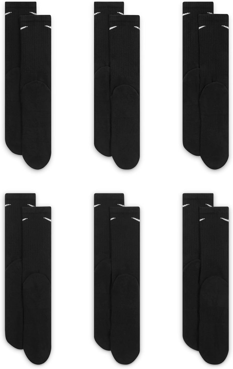 Nike Adult Everyday Cushioned Training Crew Socks (6-Packs) | Mens & Womens