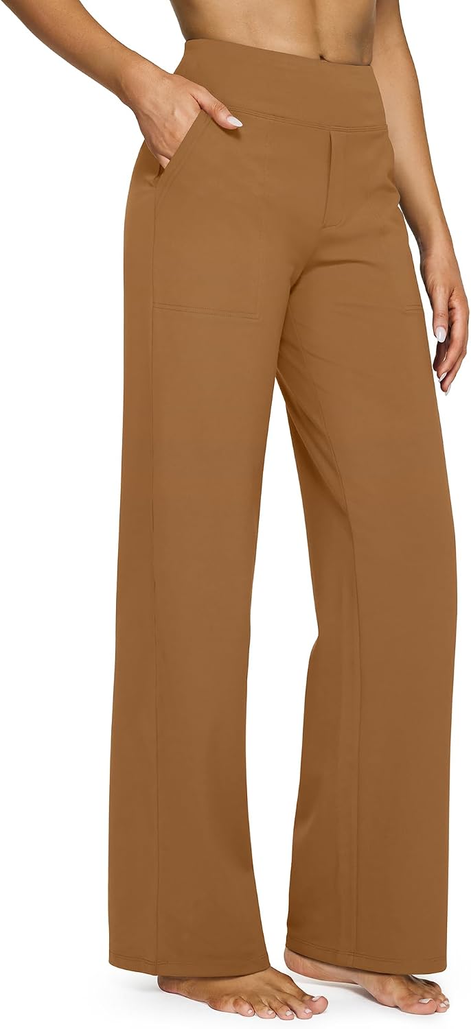 G4Free Yoga Pants for Women Wide Leg Pants with Pockets High Waisted