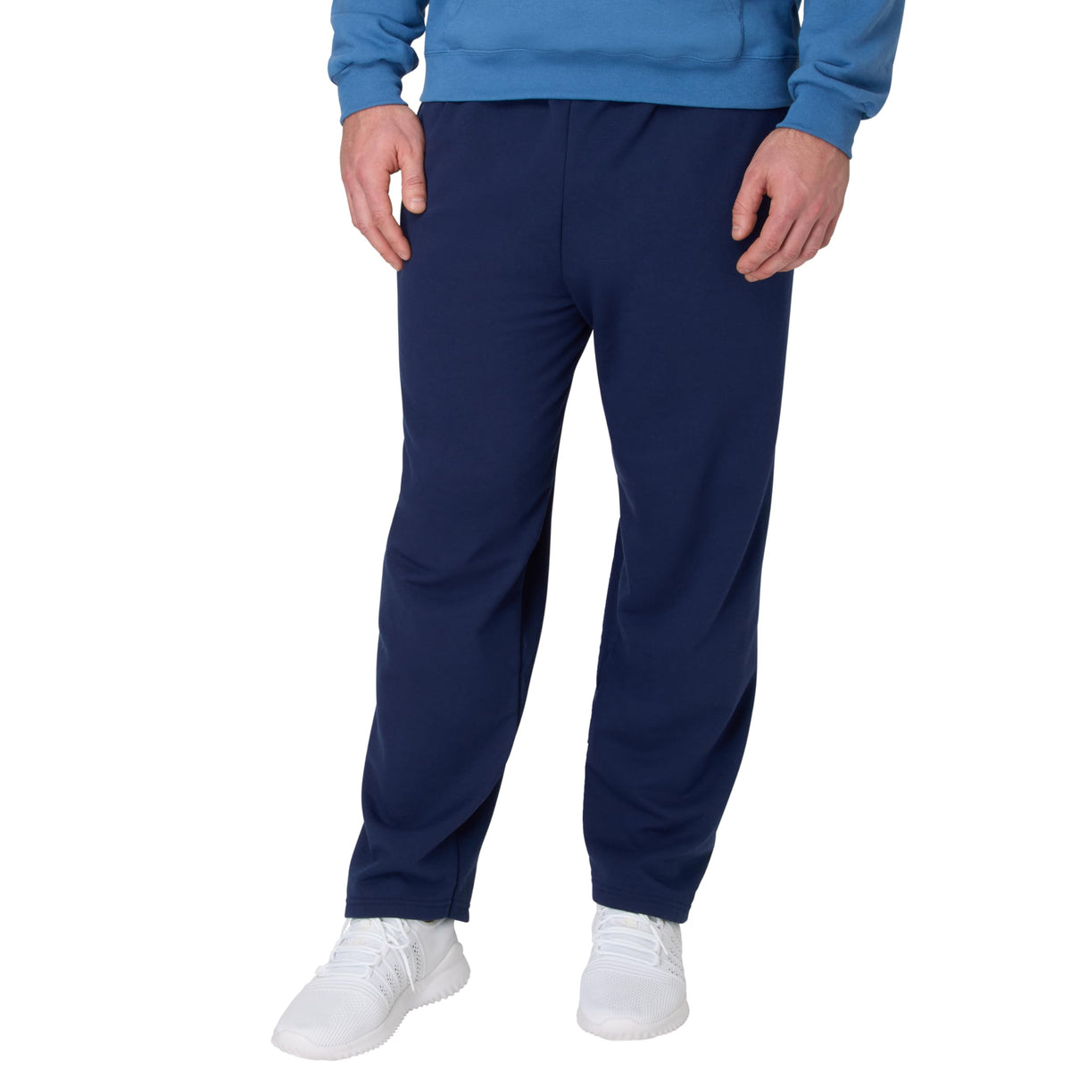 Hanes Men's EcoSmart Sweatpants, Athletic Lounge Pants with Pockets, Open Hem Bottom, Fleece Pants