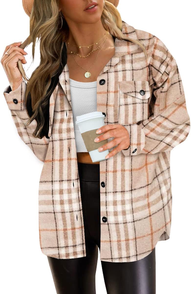 AUTOMET Shackets for Women Plaid Flannel Shirts