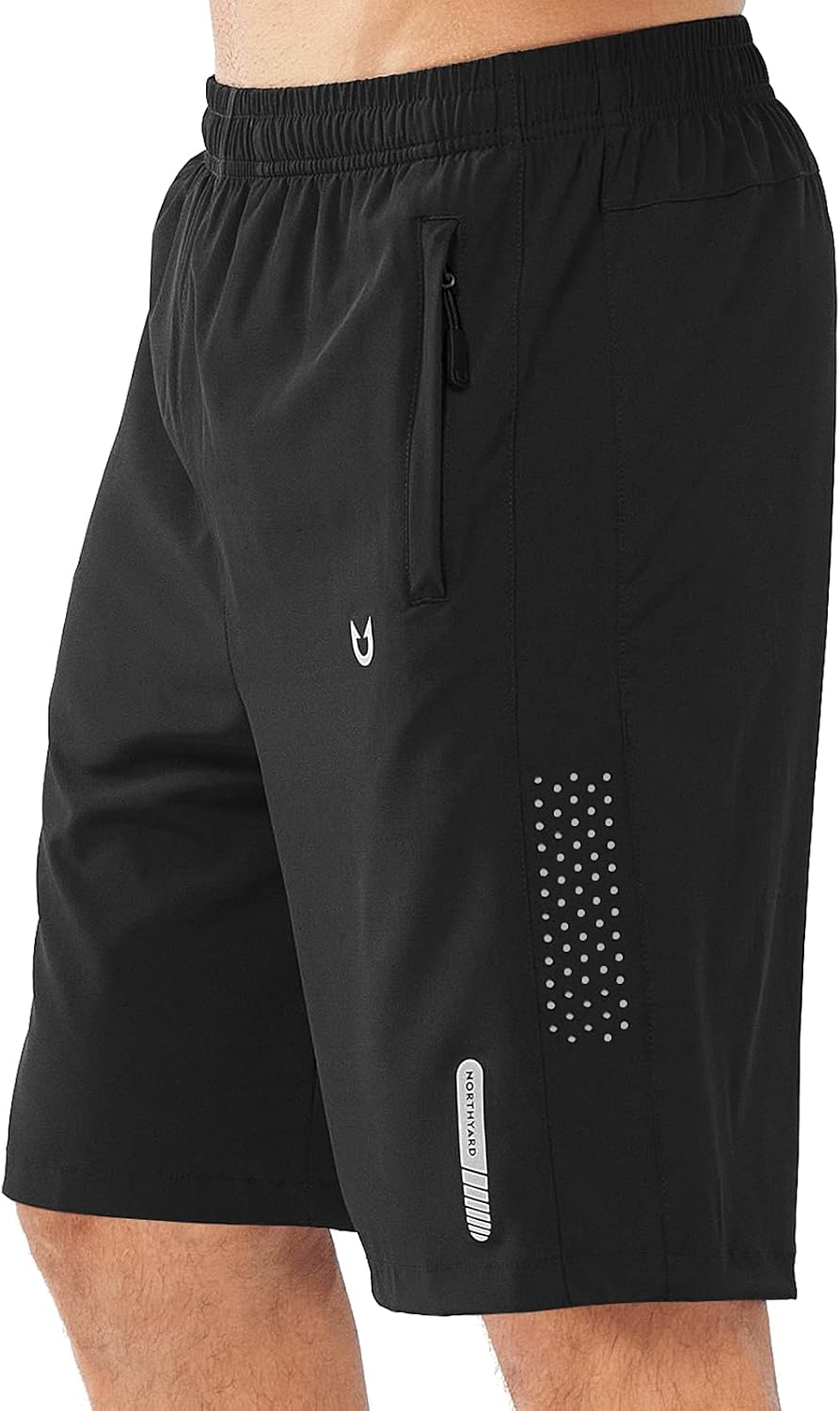 NORTHYARD Men's Athletic Running Shorts Gym Workout 7"/9"/5" Zipper Pockets