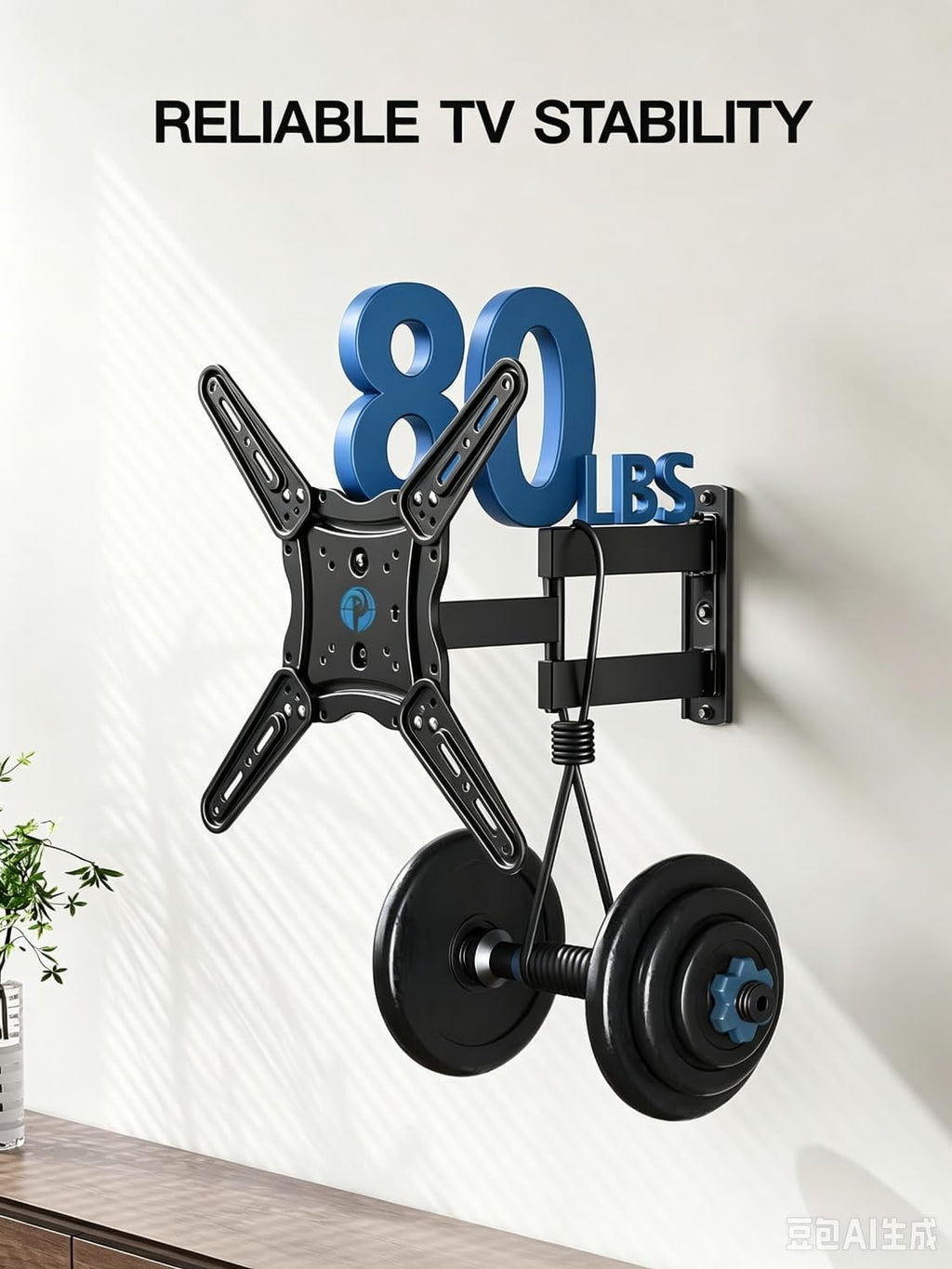 Pipishell TV Wall Mount for 26-74 inch LED LCD OLED 4K TVs up to 99lbs, Full Motion TV Mount Bracket Articulating Swivel Extension Tilting Leveling Max VESA 400x400mm, Fits 12/16 Inch Wood Studs