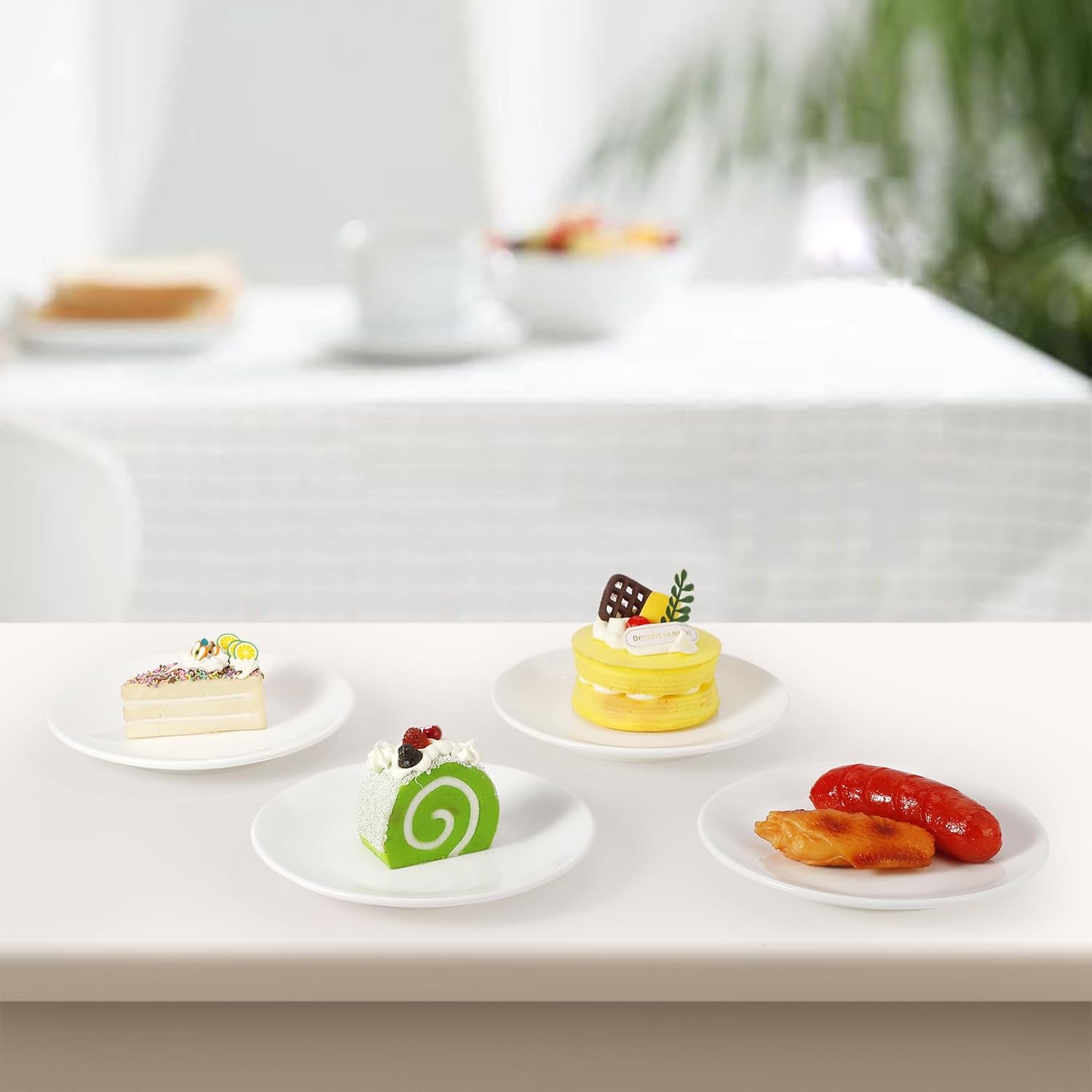 16 Pcs Porcelain Dessert Plates,6 inch White Appetizer Plates,Round Small White Plates,Small Plates for Appetizers,Ceramic Dessert Plate for Cake Snacks,Microwave Oven and Dishwasher Safe