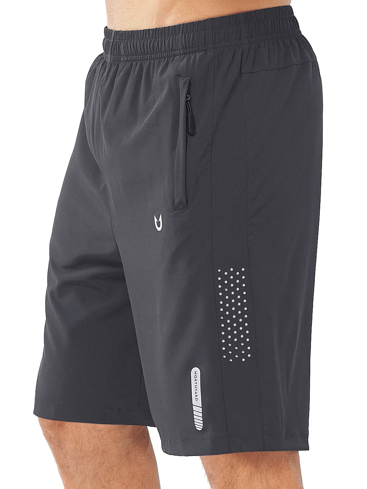 NORTHYARD Men's Athletic Running Shorts Gym Workout 7"/9"/5" Zipper Pockets