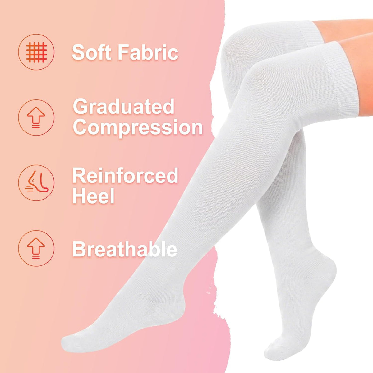 4 Pairs Compression Socks for Women Circulation-Best Support for Nurses,Running,Athletic,Travel