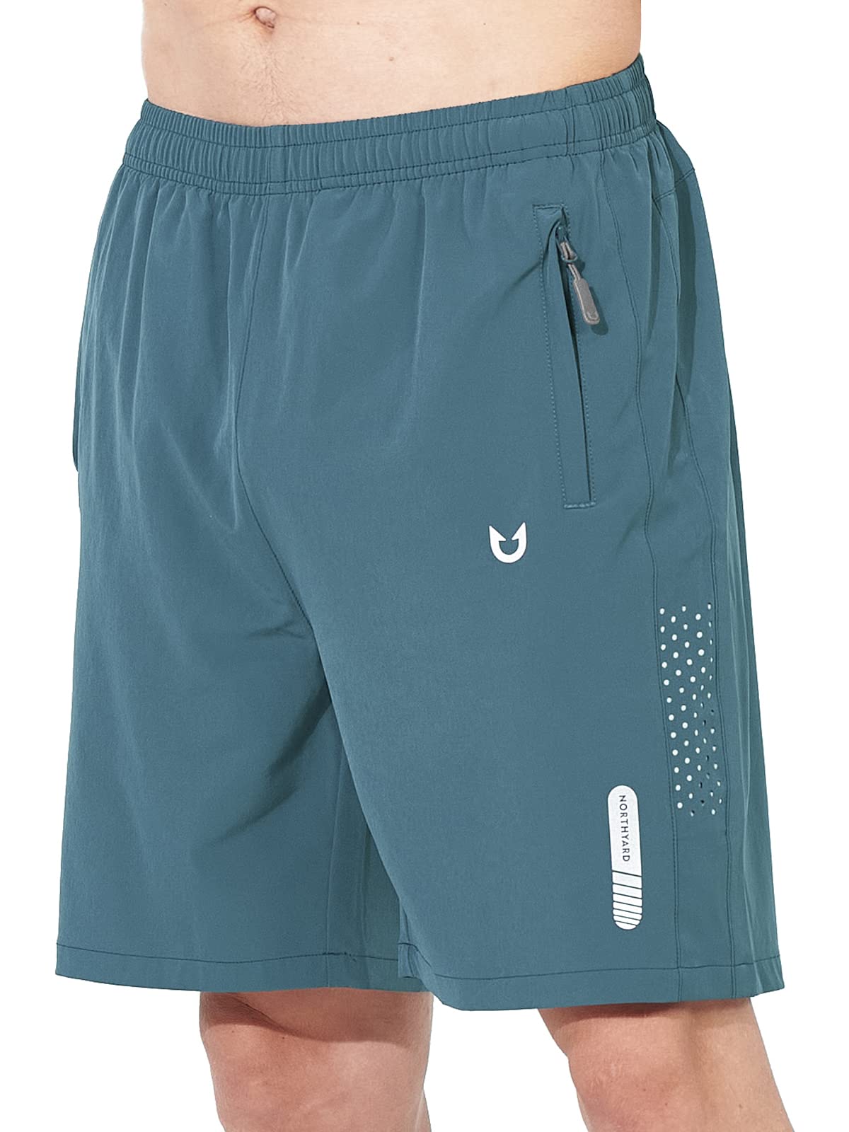 NORTHYARD Men's Athletic Running Shorts Gym Workout 7"/9"/5" Zipper Pockets