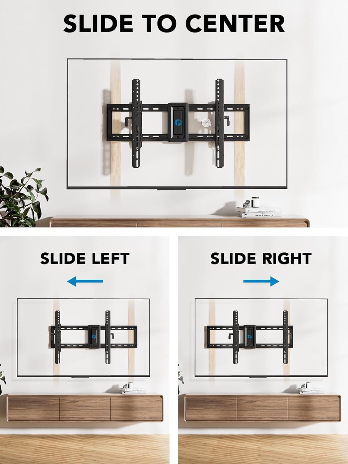 Pipishell TV Wall Mount for 26-74 inch LED LCD OLED 4K TVs up to 99lbs, Full Motion TV Mount Bracket Articulating Swivel Extension Tilting Leveling Max VESA 400x400mm, Fits 12/16 Inch Wood Studs