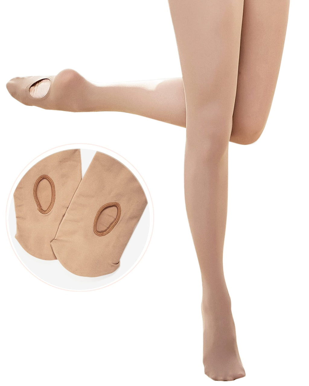 Stelle Girls' Convertible & Transition Ballet Tights for Toddler Dance Kid