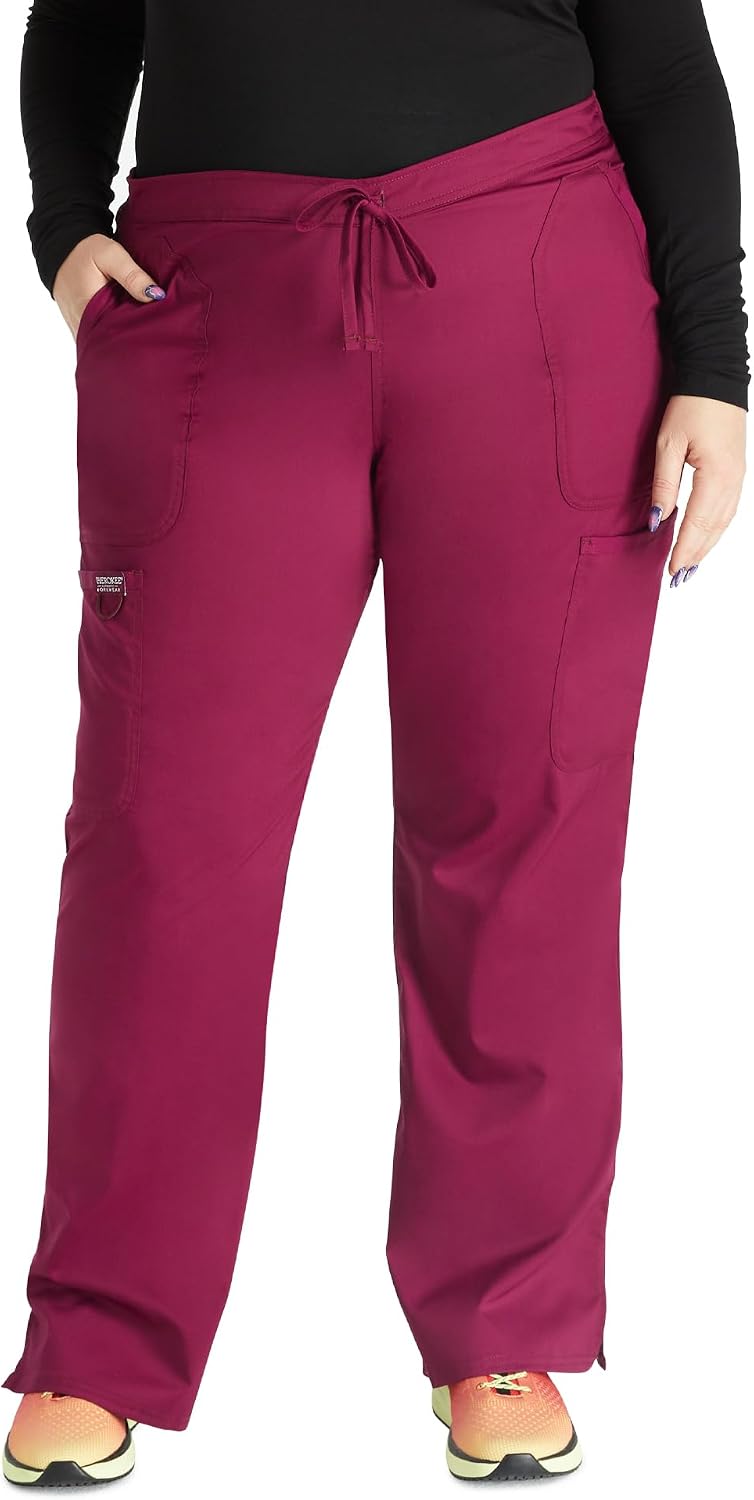 Cherokee WW Revolution Scrub Pants for Women Mid Rise Flare Pant 5 Pockets