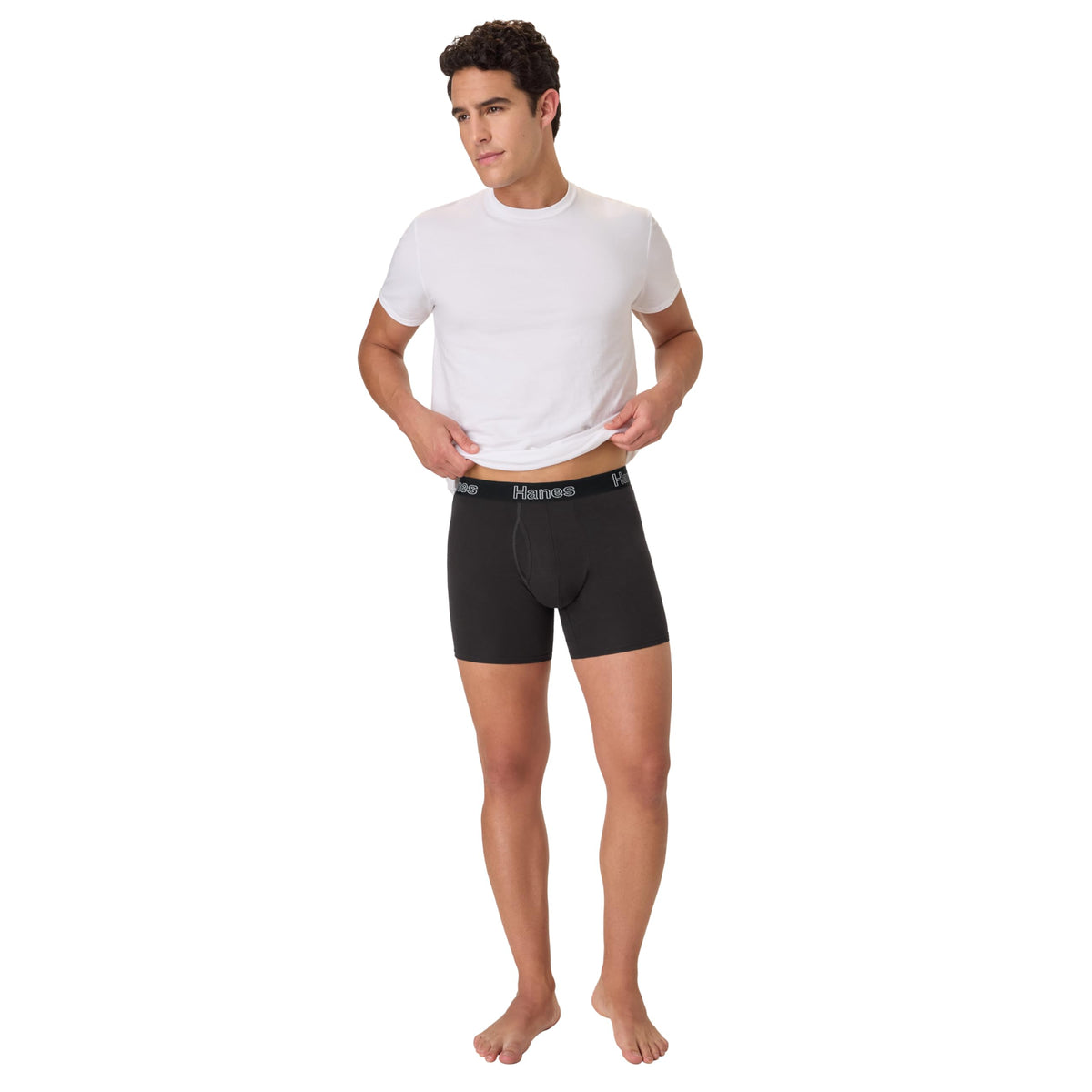 Hanes Men's Boxer Brief Underwear Pack, Stretch Cotton Boxer Briefs for Men, Moisture-wicking, 6-pack