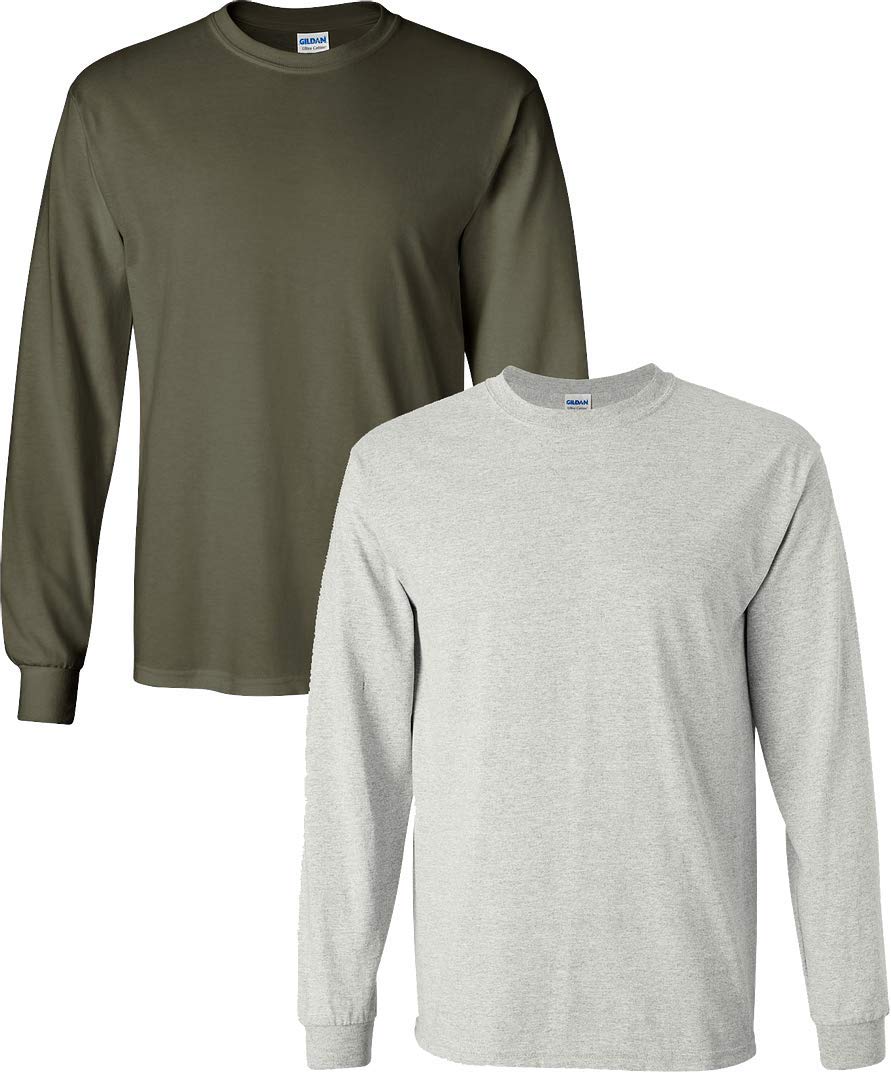 Gildan Adult Ultra Cotton Long Sleeve T-Shirt, Style G2400, Multipack