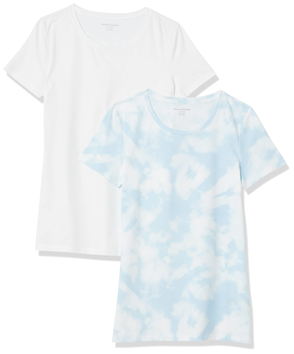 Amazon Essentials Women's Regular-Fit Short-Sleeve Crewneck T-Shirt, Cotton Modal Blend, Pack of 2