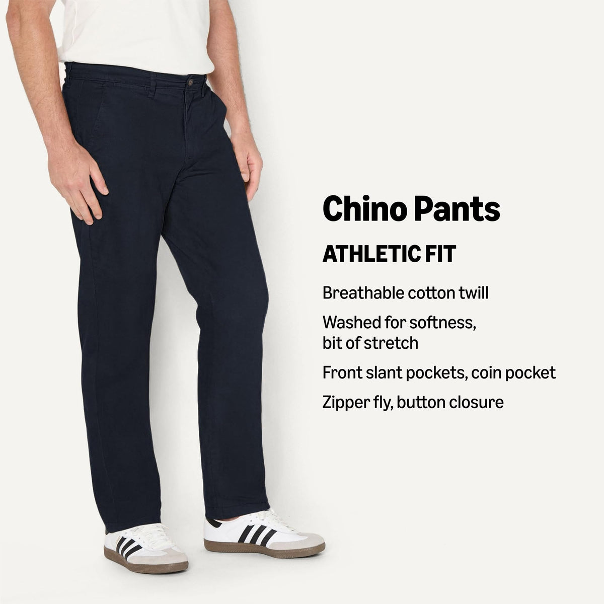 Amazon Essentials Men's Athletic-Fit Stretch Chino Pants, Casual Business Wear