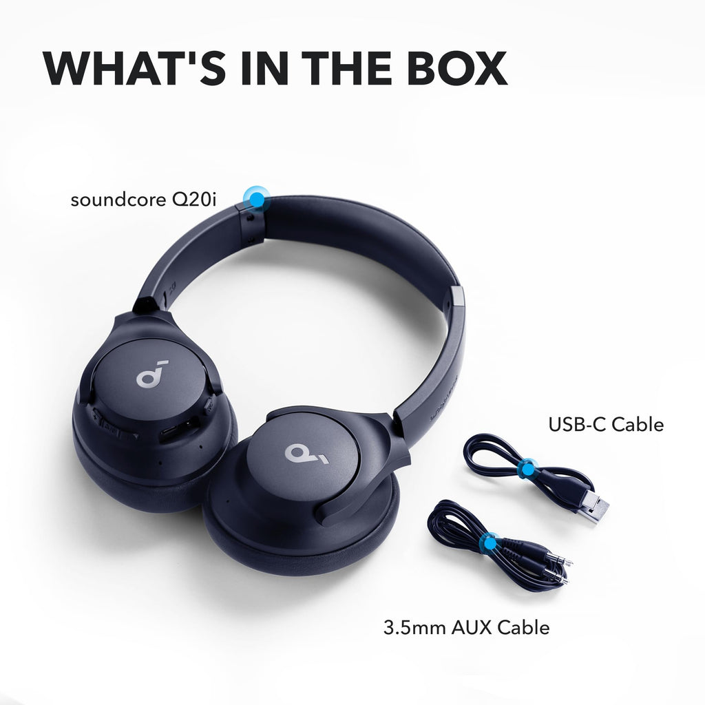 Soundcore by Anker Q20i Hybrid Active Noise Cancelling Headphones, Black
