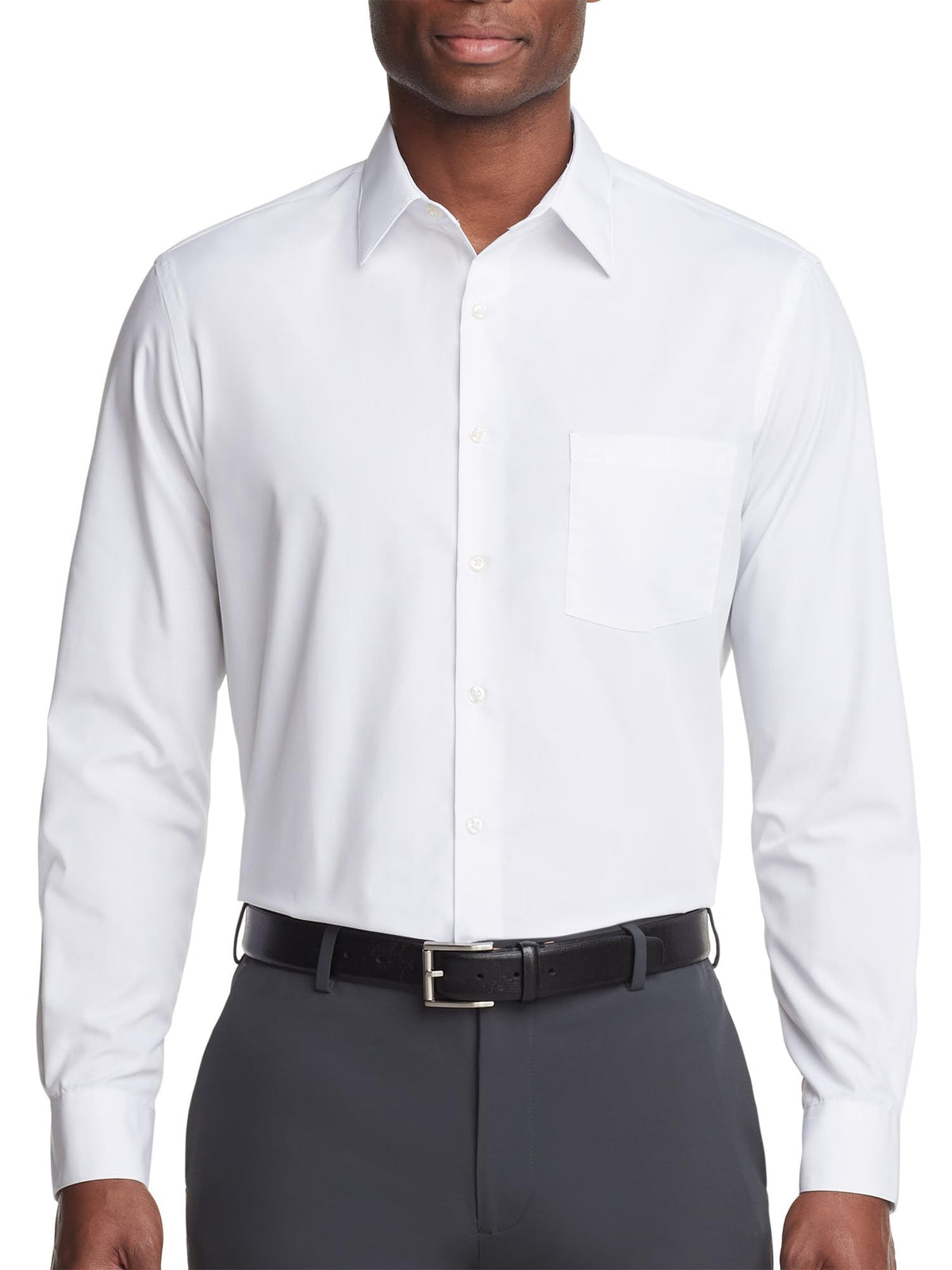 Van Heusen Mens Dress Shirt Regular Fit Poplin Solid