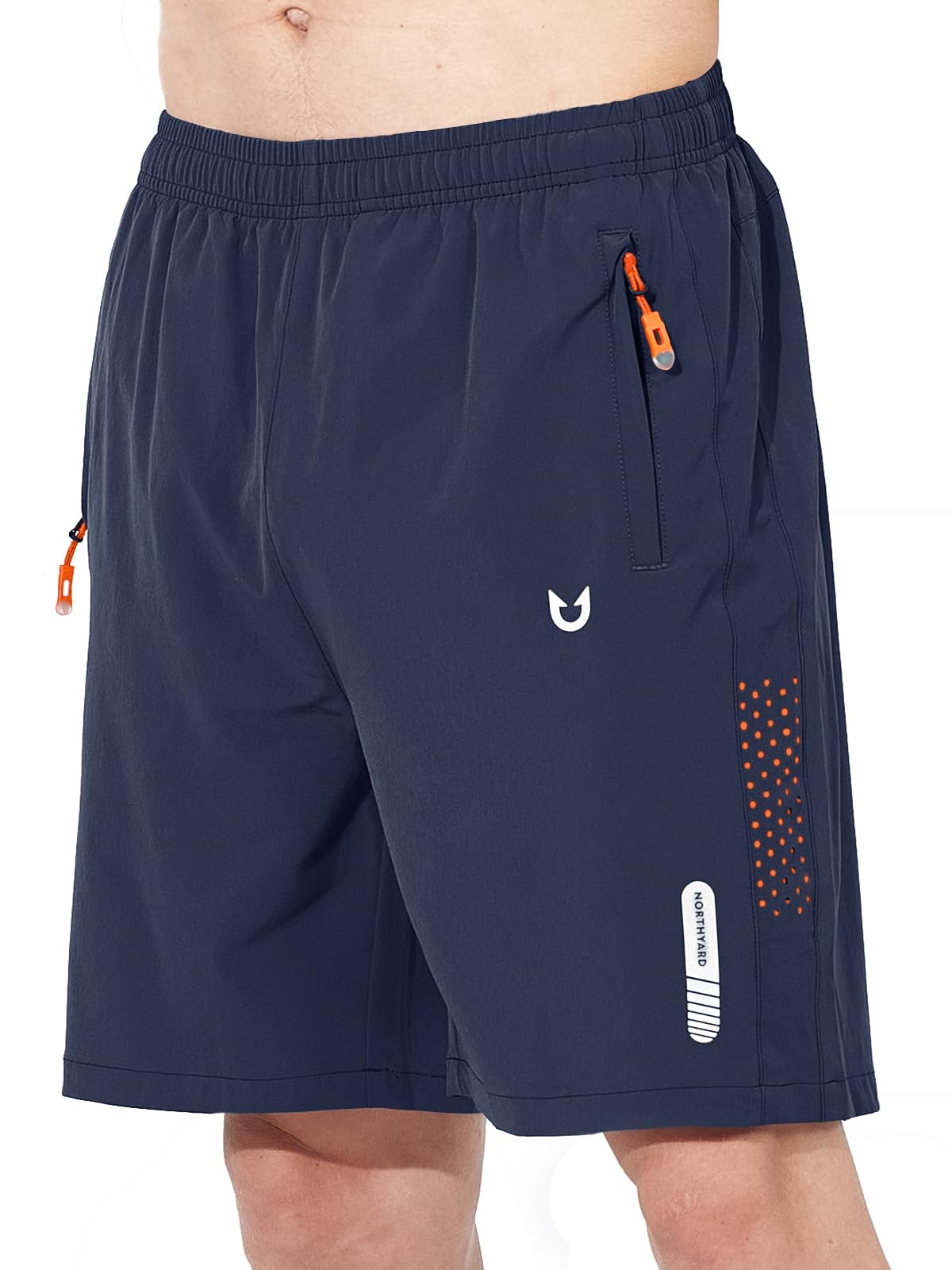 NORTHYARD Men's Athletic Running Shorts Gym Workout 7"/9"/5" Zipper Pockets