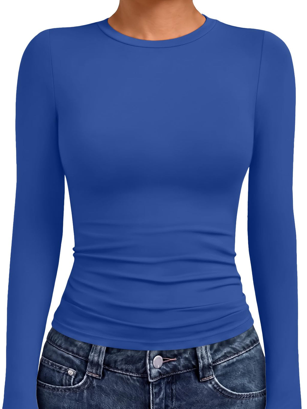 AUTOMET Womens Crew Neck Long Sleeve Shirts Compression Underscrubs Tops