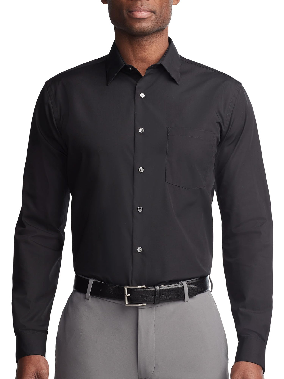 Van Heusen Mens Dress Shirt Regular Fit Poplin Solid
