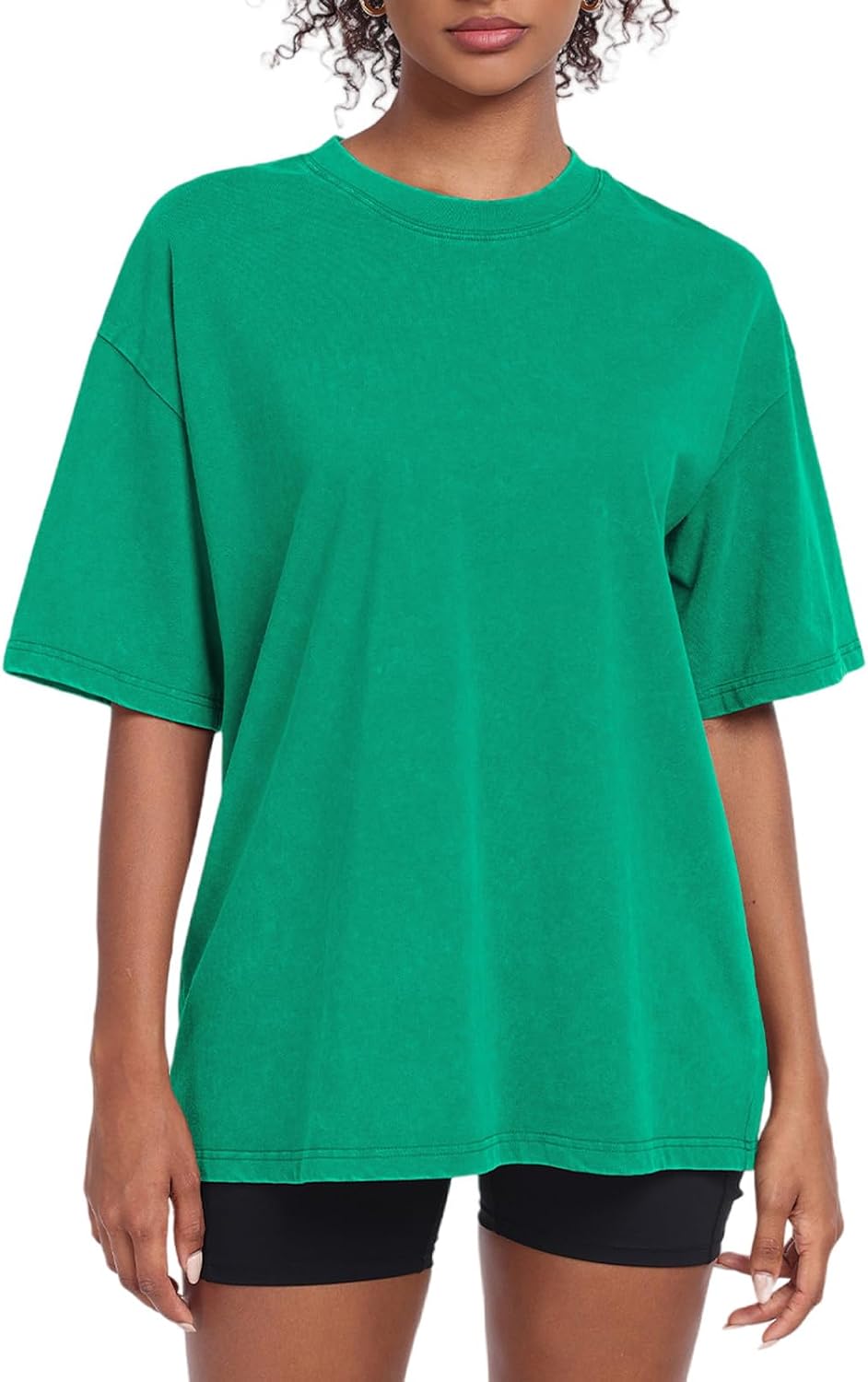 Womens Washed Vintage Oversized T-Shirt Baggy Workout Tops Short Sleeve Cotton Tshirts Streetwear Boyfriend Tee