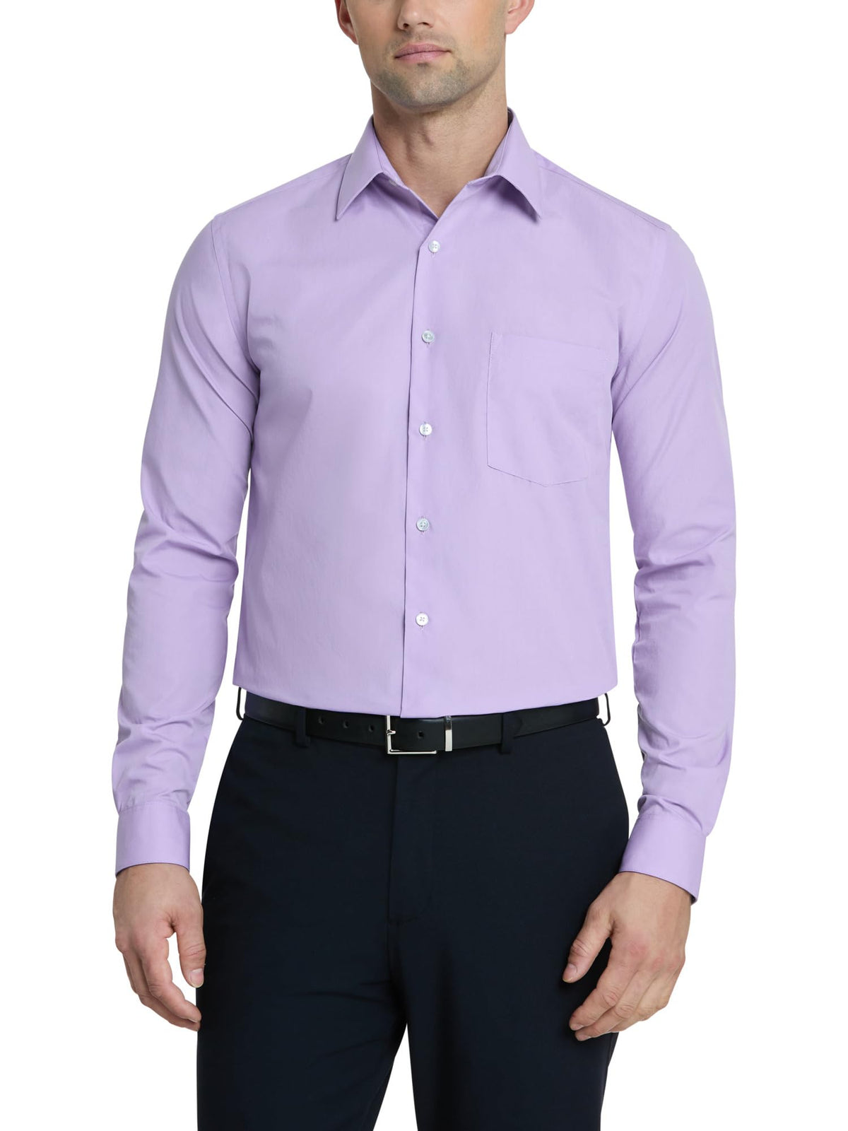 Van Heusen Mens Dress Shirt Regular Fit Poplin Solid
