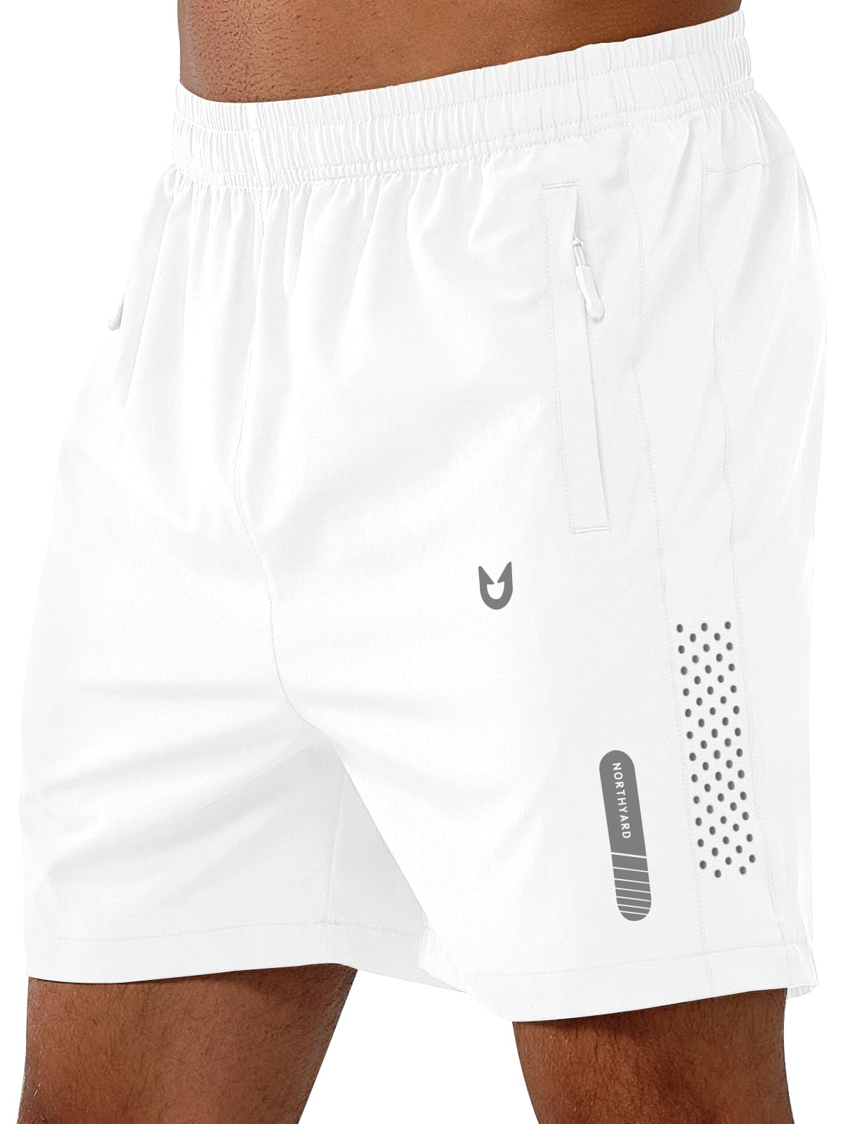 NORTHYARD Men's Athletic Running Shorts Gym Workout 7"/9"/5" Zipper Pockets