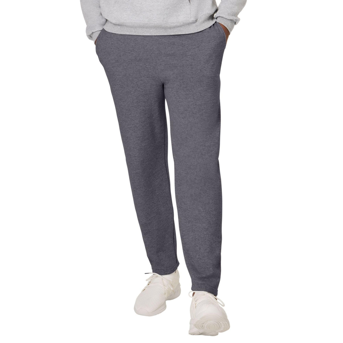 Hanes Men's EcoSmart Sweatpants, Athletic Lounge Pants with Pockets, Open Hem Bottom, Fleece Pants