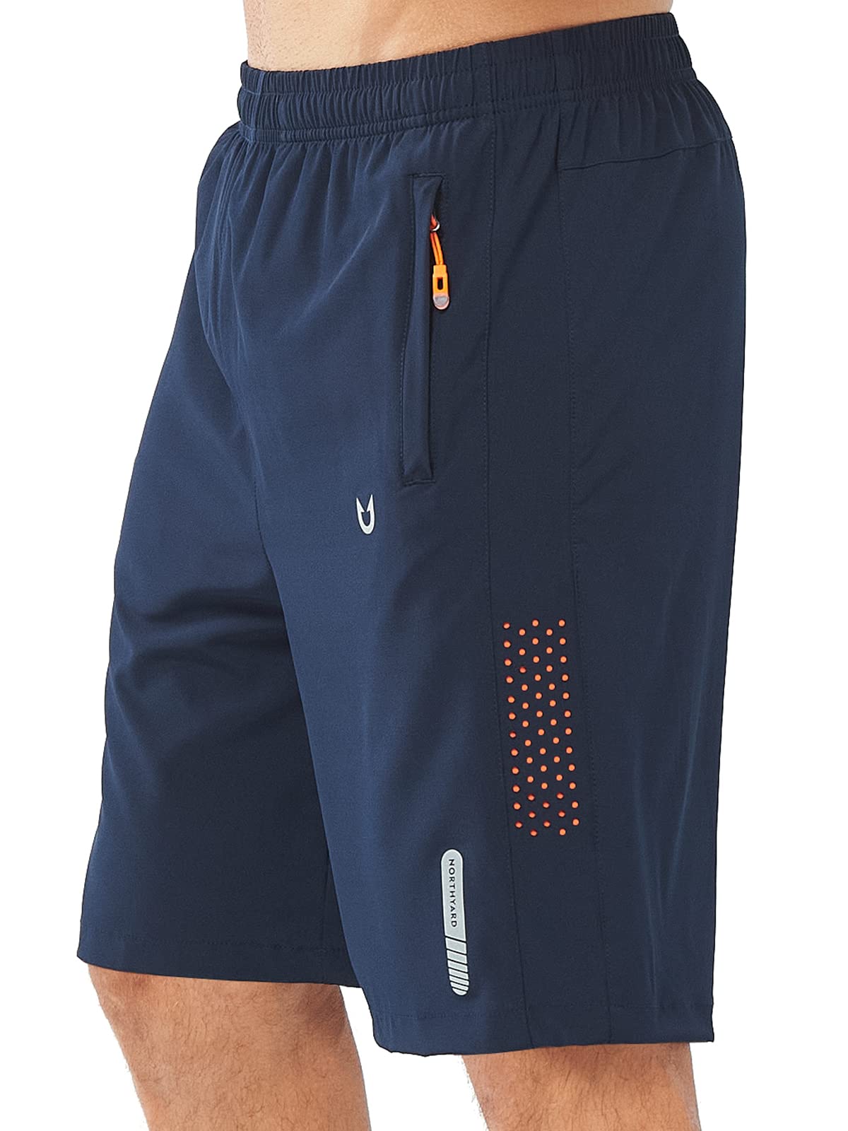 NORTHYARD Men's Athletic Running Shorts Gym Workout 7"/9"/5" Zipper Pockets
