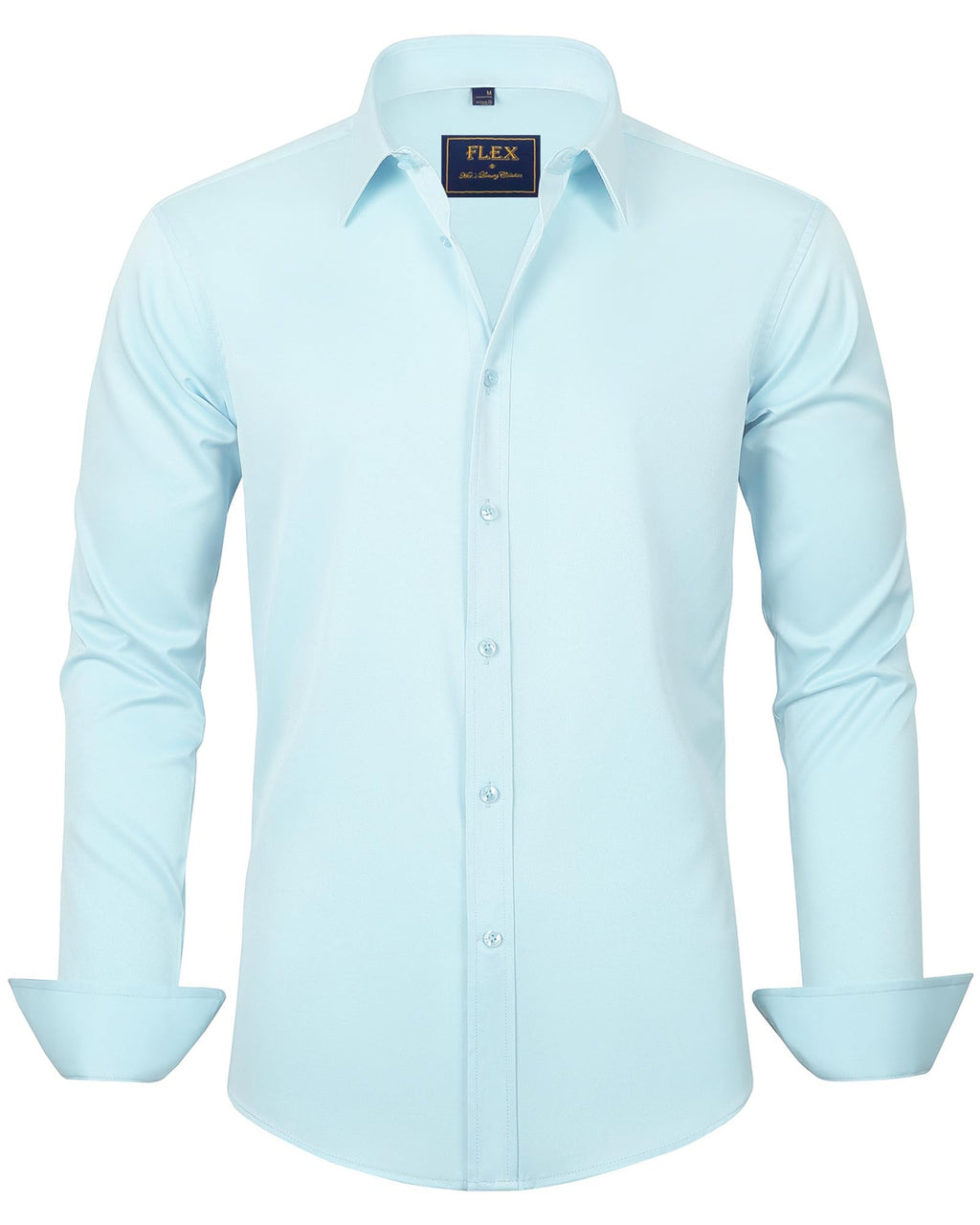 J.VER Men's Dress Shirts Solid Long Sleeve Stretch Wrinkle-Free Formal Shirt Business Casual Button Down Shirts