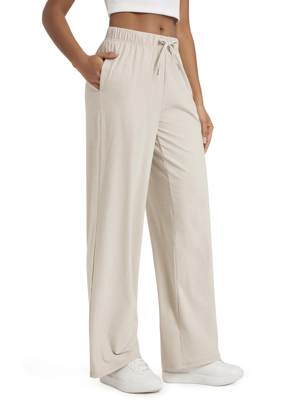 ODODOS Women's Straight Leg Pants Ultra Soft odSTRATUM Tech Relaxed Casual Pajama Lounge Pants with Pockets-27/29/31 Inseam