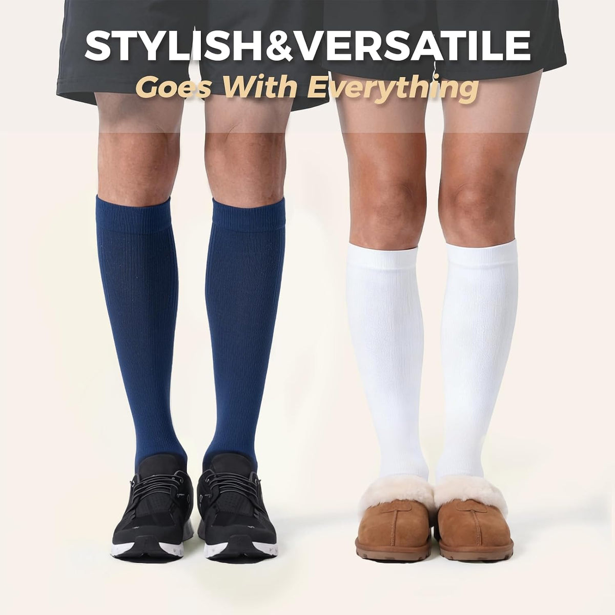 Compression Socks for Women and Men,15-20 mmHg Support(3 Pairs)