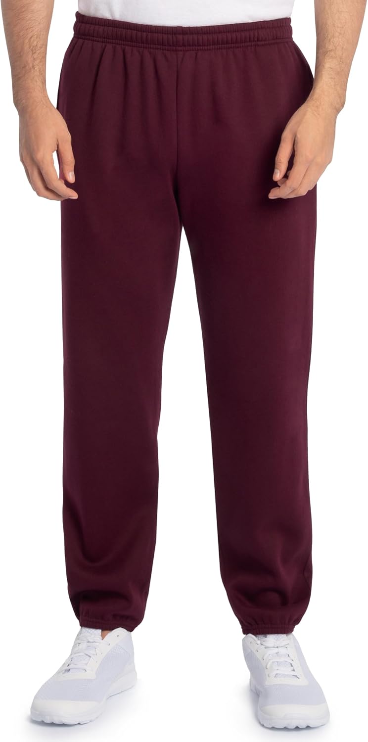 Fruit of the Loom Eversoft Fleece Elastic Bottom Sweatpants with Pockets, Relaxed Fit, Moisture Wicking, Breathable