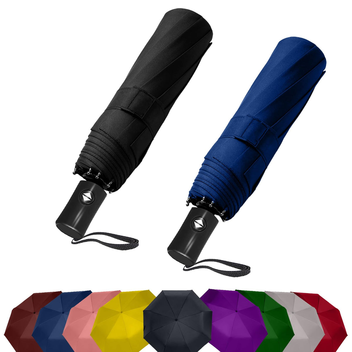 SIEPASA Windproof Travel Umbrella - Automatic Compact Folding Umbrella for Rain, Small Portable Windproof Umbrellas for Men Women and Teenagers (Navy Blue)
