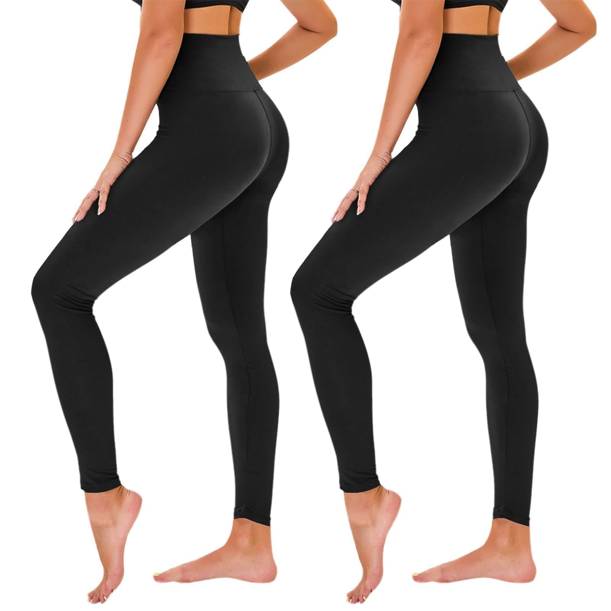 TNNZEET High Waisted Leggings for Women - No See Through Tummy Control Cycling Workout Yoga Pants with Pockets Reg & Plus