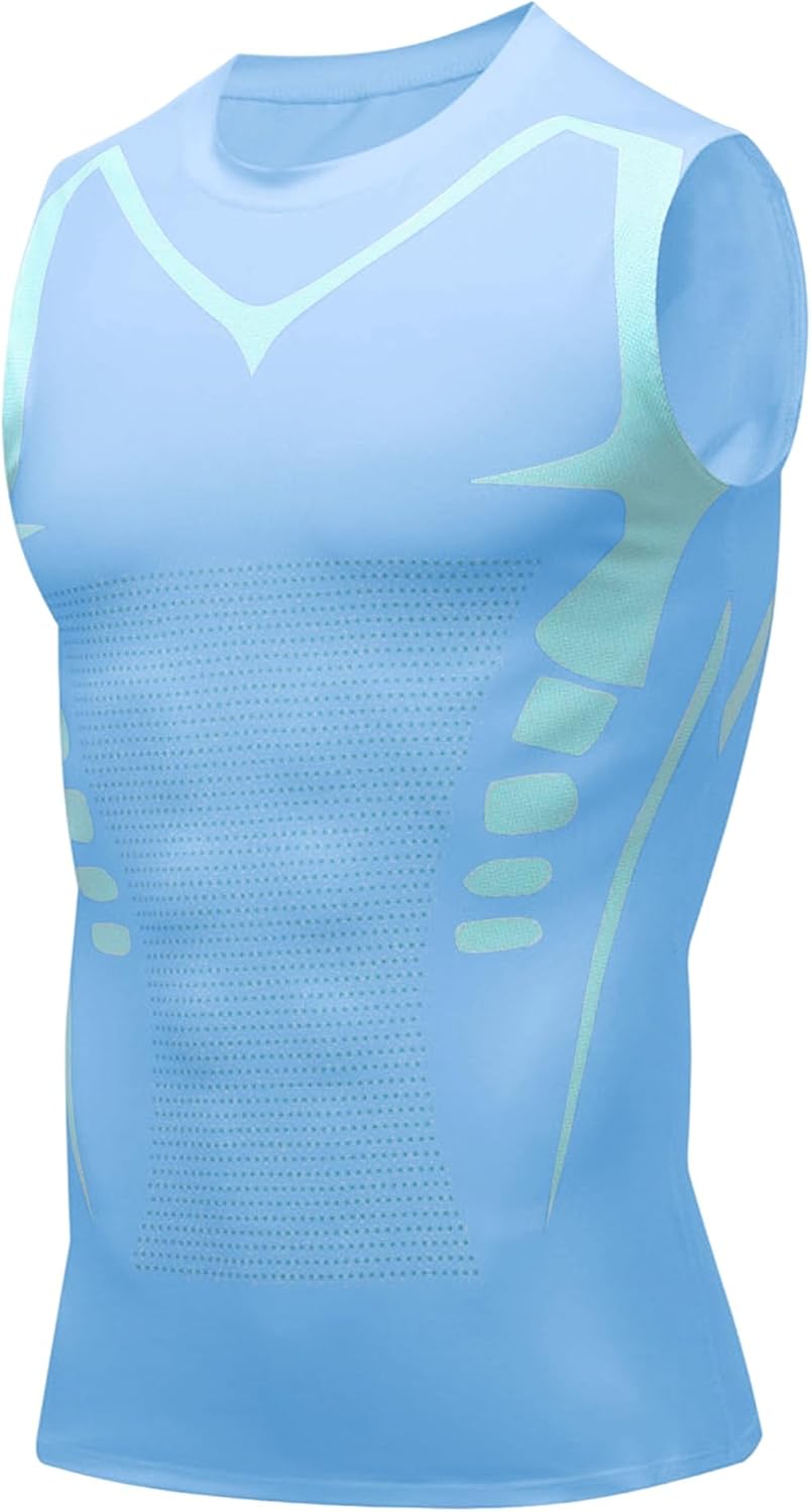 Compression Shirt Men Slimming Body Shaper Vest Crewneck Workout Tank Top