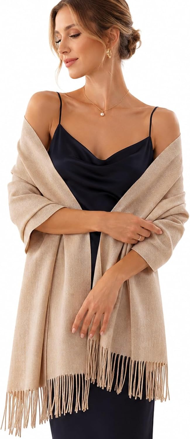RIIQIICHY Winter Scarfs for Women Pashmina Shawls Wraps for Evening Dresses Large Warm Soft Scarves