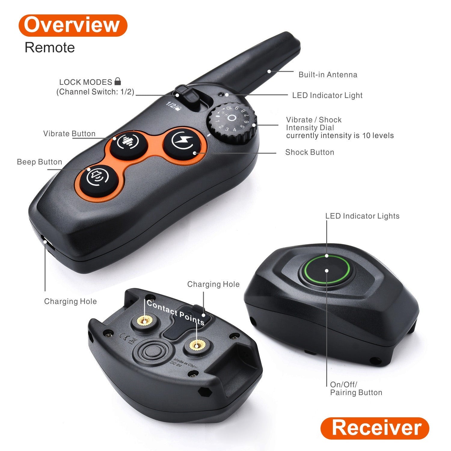 GBruno IPX7 Waterproof Dog Training Collar
