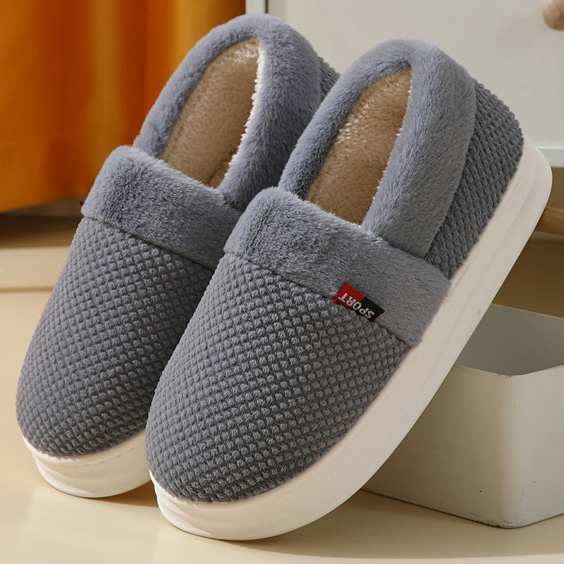 Suede Plush Warm Slippers – Thick Sole Indoor Outdoor Couple Shoes | EU 36–45