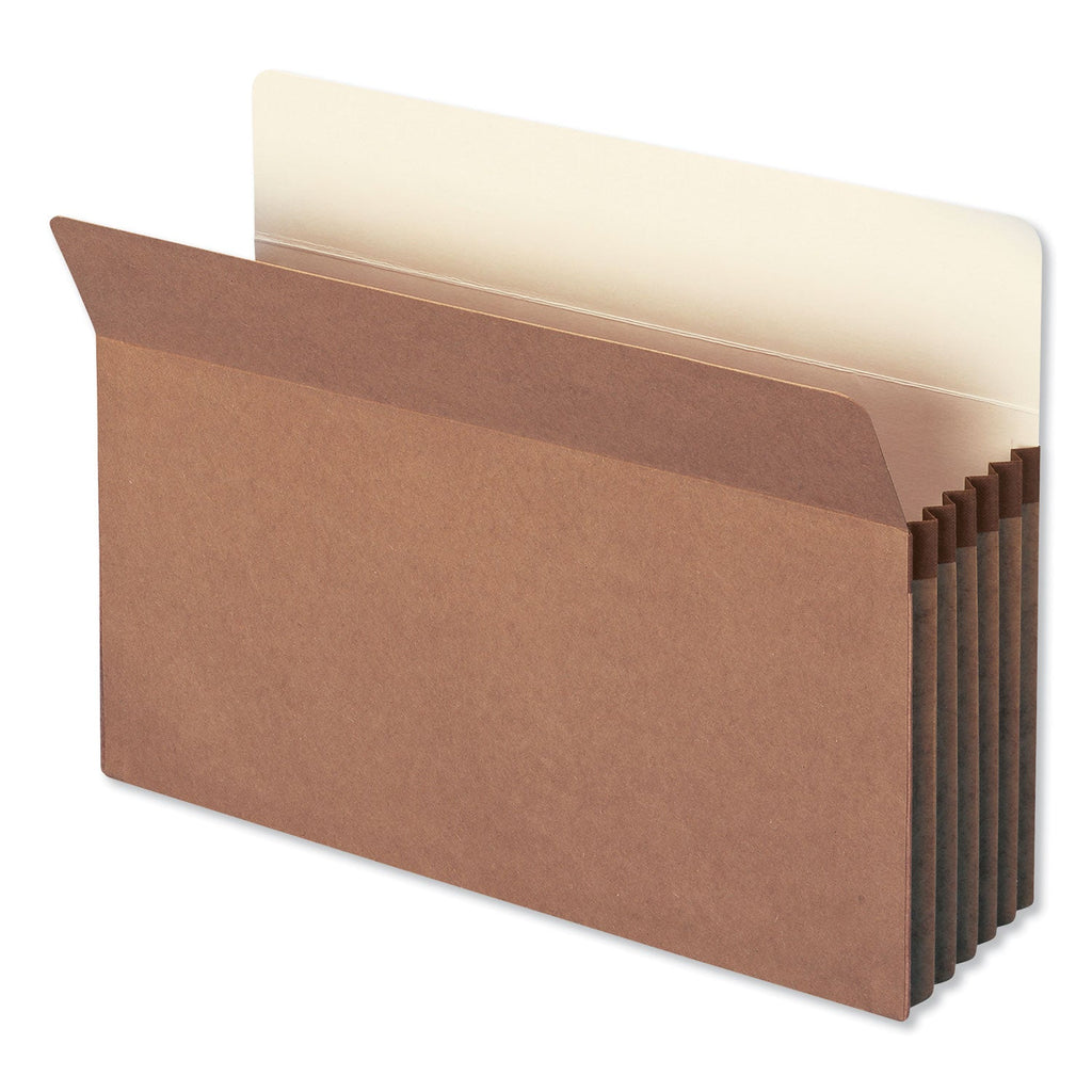 Smead Redrope Drop Front File Pockets, 5.25" Expansion, Legal Size, Redrope, 10/Box