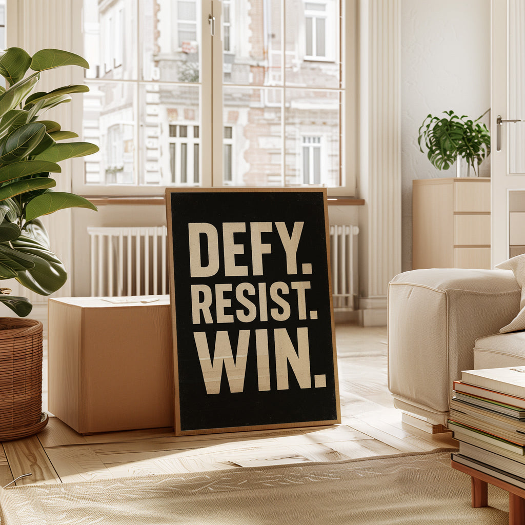 Defy Resist Win Bold Protest Print